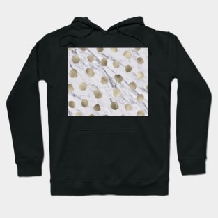 Golden dots on marble Hoodie